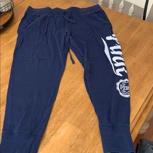 Pink Victoria’s Secret Navy Blue Large Joggers